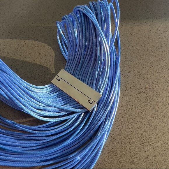 THE SOUTH APPAREL Vibrant Multi-Strand Blue Necklace with Silver Clasp - Picture 3 of 4